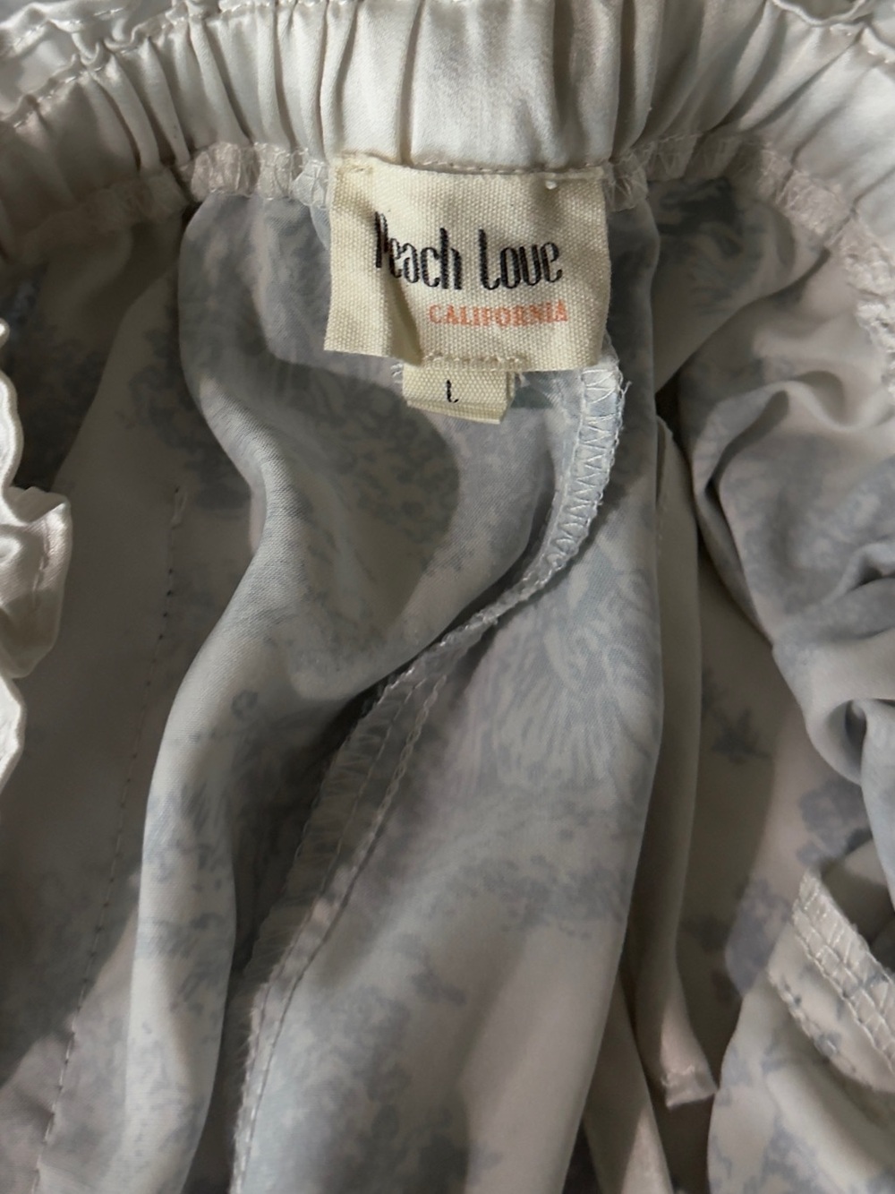 Peach Love California Blue and Cream Floral Short Pajama Set - Picture 6 of 6